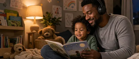 Listener enjoying an Audible story