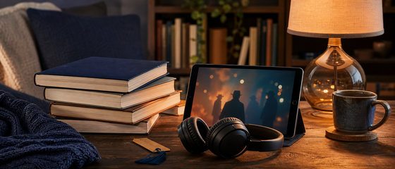 Story Before Screen themed Audible listening scene